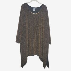 Catherines Black and Gold Sparkle Top